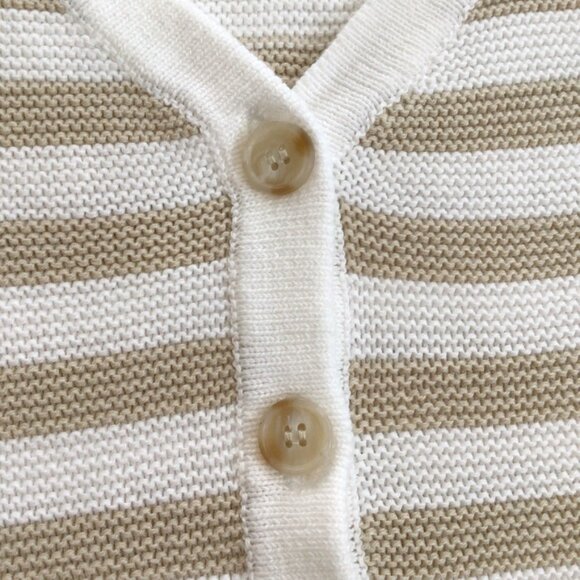 LOFT Cotton Sweater Vest Striped Sz XS - Picture 4 of 9